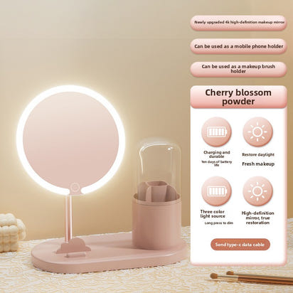 LED Makeup Mirror with Light Portable Desktop Dressing Mirror