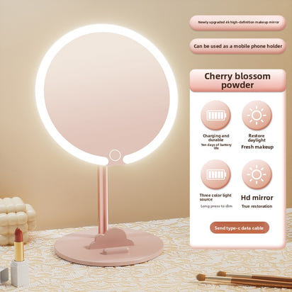 LED Makeup Mirror with Light Portable Desktop Dressing Mirror