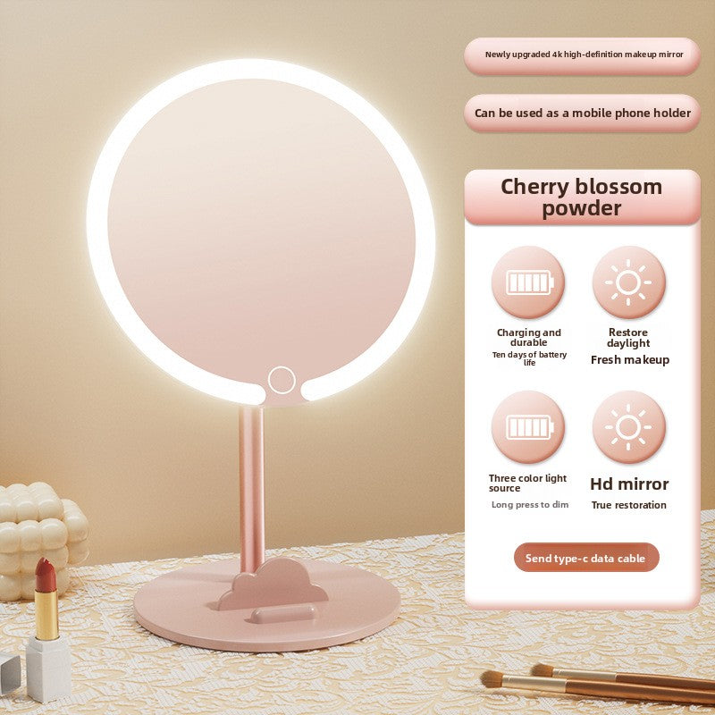 LED Makeup Mirror with Light Portable Desktop Dressing Mirror