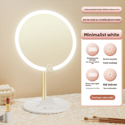 LED Makeup Mirror with Light Portable Desktop Dressing Mirror
