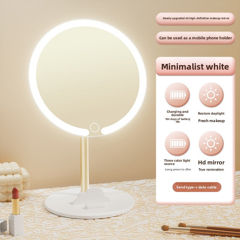 LED Makeup Mirror with Light Portable Desktop Dressing Mirror
